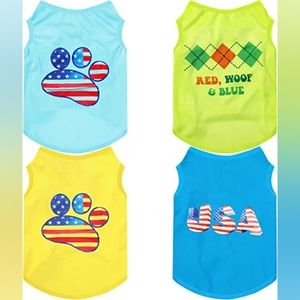 🐾 Pet Independence Day Clothes Unisex Clothes, 4 Pack
